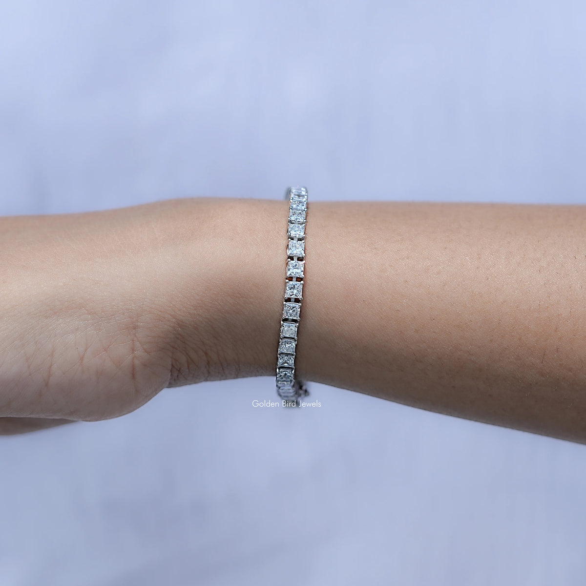 Princess Cut Lab Diamond Tennis Bracelet 