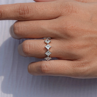 Close View Of Princess Five Stone Ring
