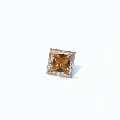 Front View Of Princess Cut Loose Moissanite Stone