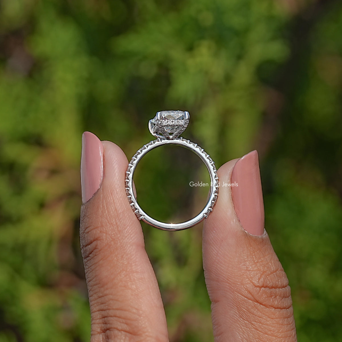 Back View Of Lab Diamond Accent Ring
