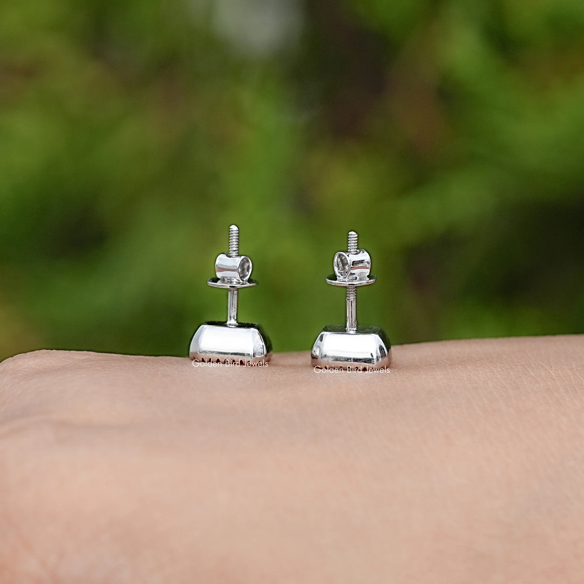 Back View Of Lab Diamond Stud Earrings