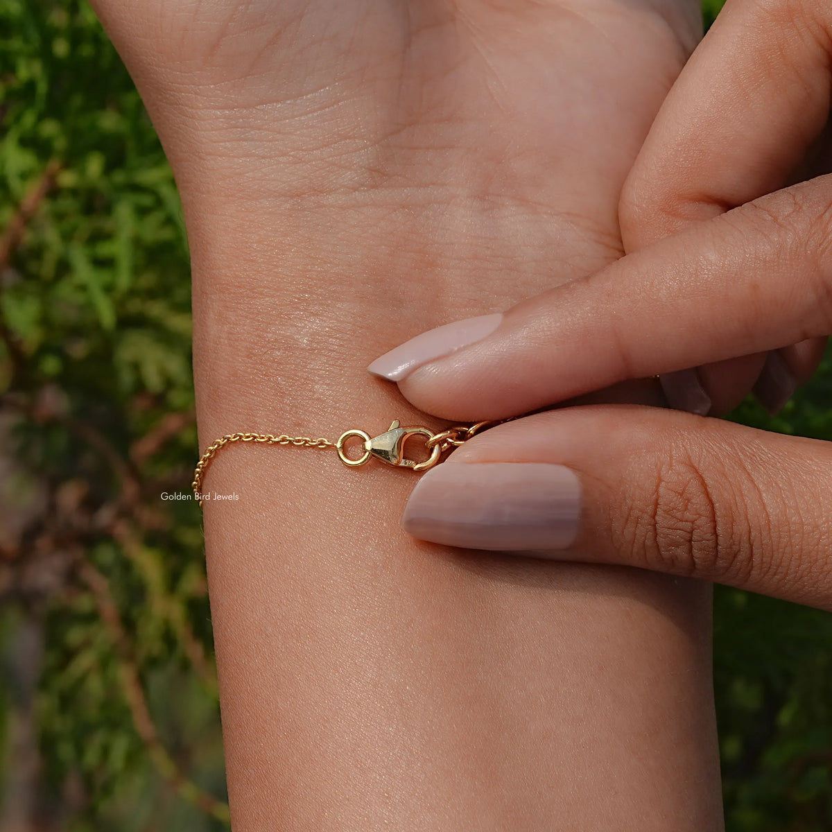 Back view of lab diamond radiant cut bracelet
