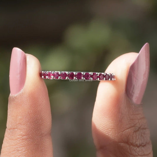 Front view of Old Mine Round Cut Moissanite Halo Ring	