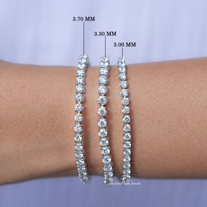 View Of Round Shaped CVD Diamond Bridal Bracelet