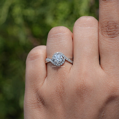 Front View of 925 Sterling Silver Round Shape Diamond Full Circle Eternity Band