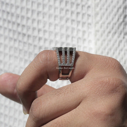 Diamond Men's Ring In White Gold