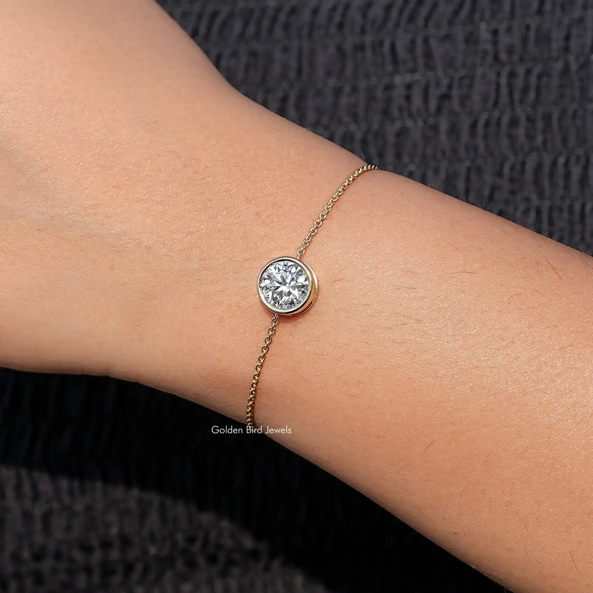 Top View Of Round Lab Diamond Tennis Bracelet
