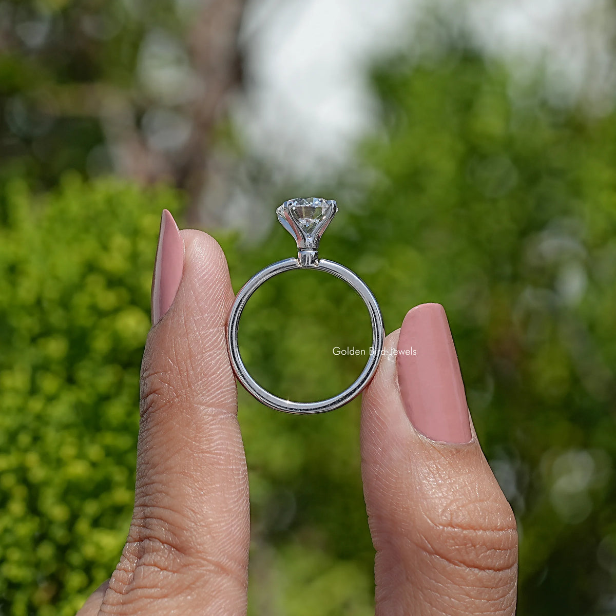 Back View Of Lab Diamond Engagement Ring
