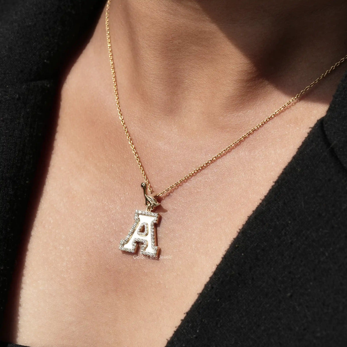 View of moissanite pendant for women