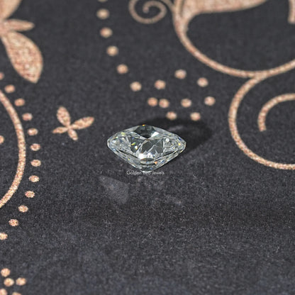 Loose cushion-cut lab diamond, glossy faceted gem in a centered view