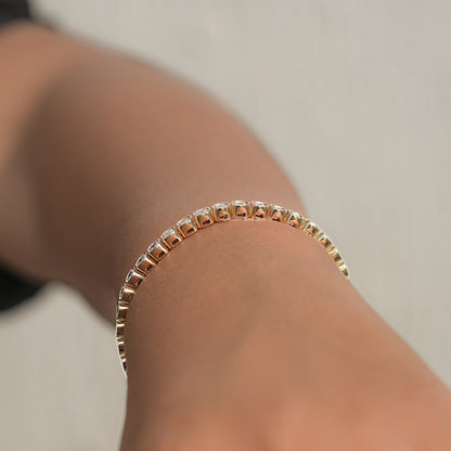 Side View Of Square Lab Diamond Tennis Bracelet
