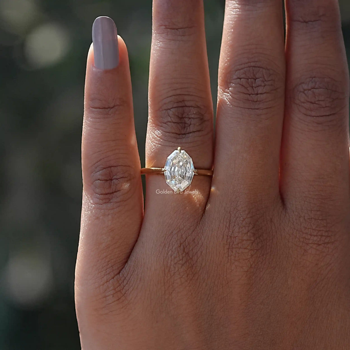 Oval Cut Moissanite Ring In Yellow Gold