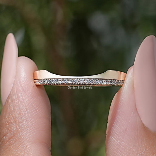 Round Cut Tinny Lab Grown Diamond Wedding Band