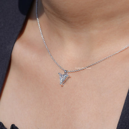 Front View Of Lab Diamond Solitaire Necklace 

