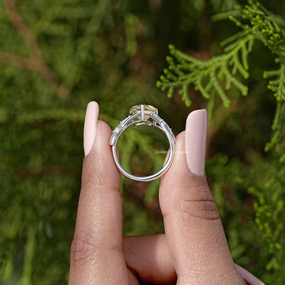 Sterling silver ring showing the band and raised heart-shaped center stone