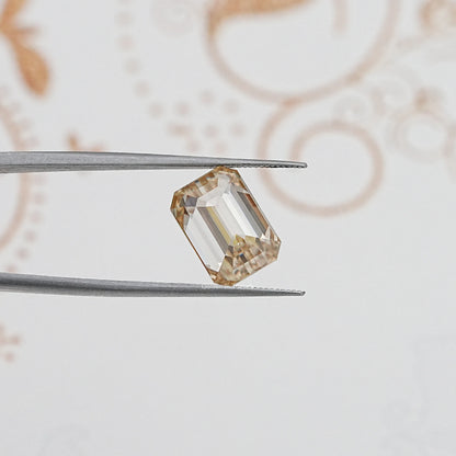 Detailed View Of Old Mine Emerald Cut Loose Moissanite Stone