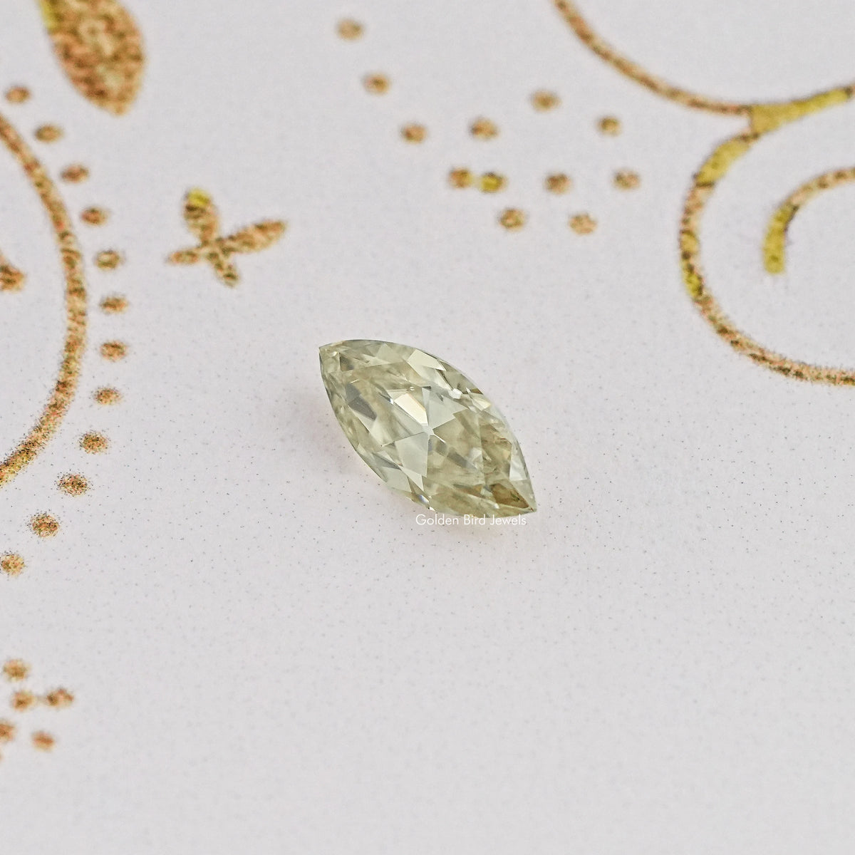 Front View Of Old Mine Marquise Cut Loose Moissanite Stone