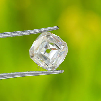View of Brilliant Mazarin Cut Loose Moissanite