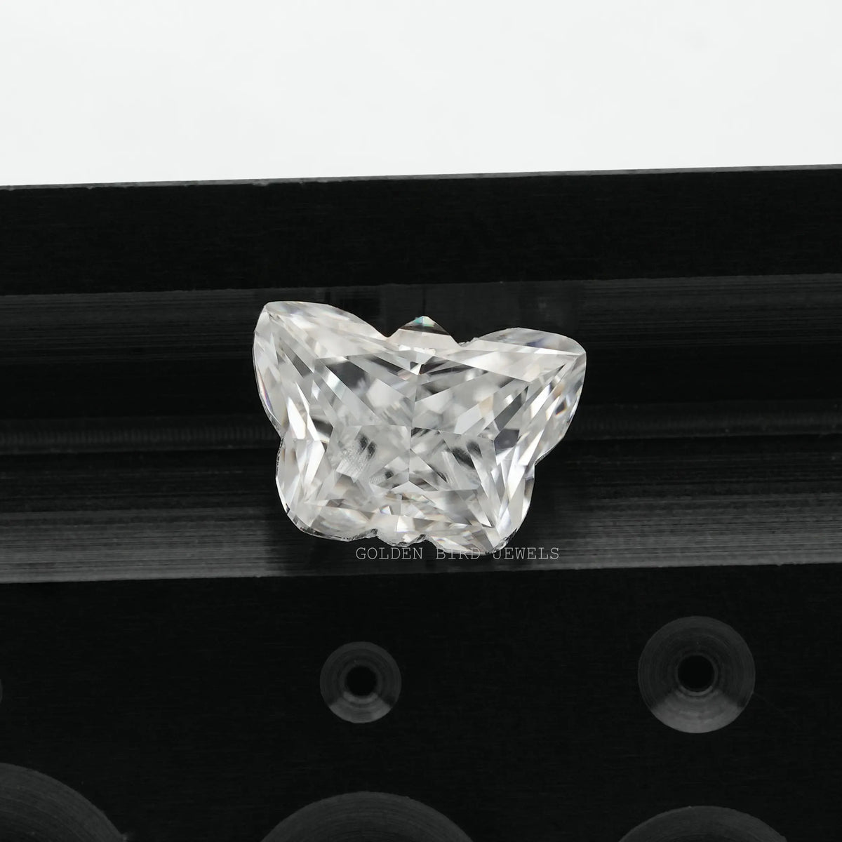 View of Colorless Antique Butterfly Cut Loose Moissanite