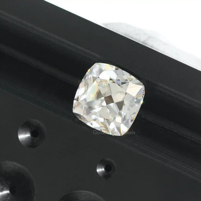 Close view of French Cut Cushion Shape Moissanite Gem-Stone