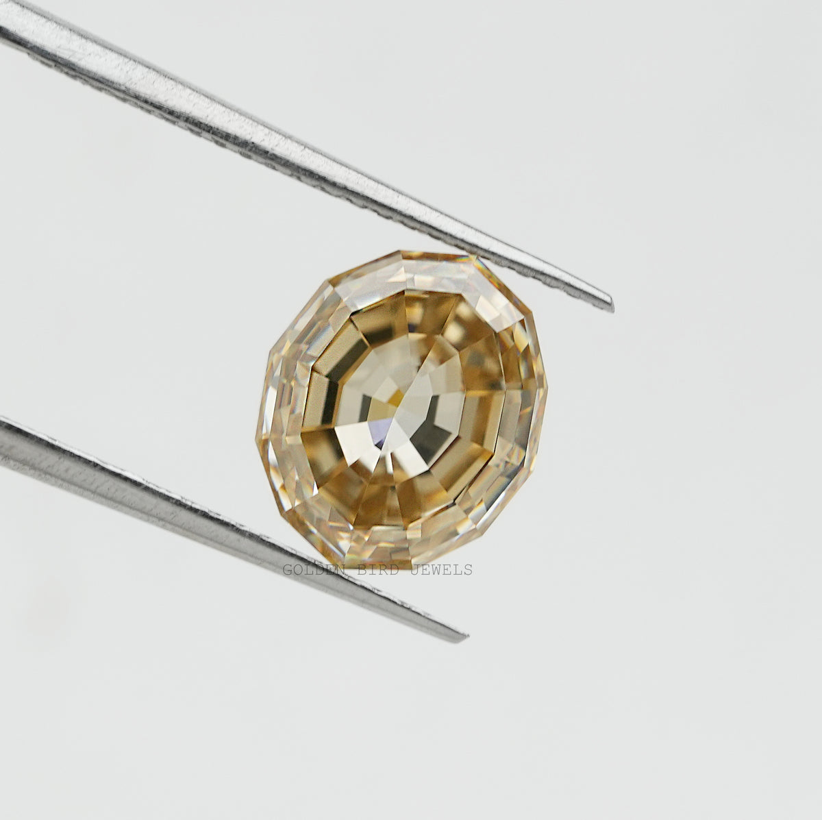 Yellow Step Cut Oval Cut Loose Moissanite